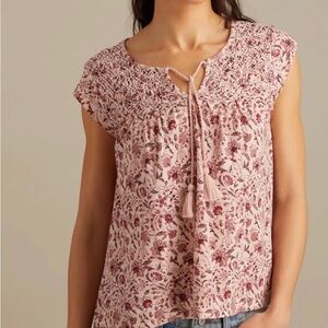 Lucky Brand Decorative Smocked Top